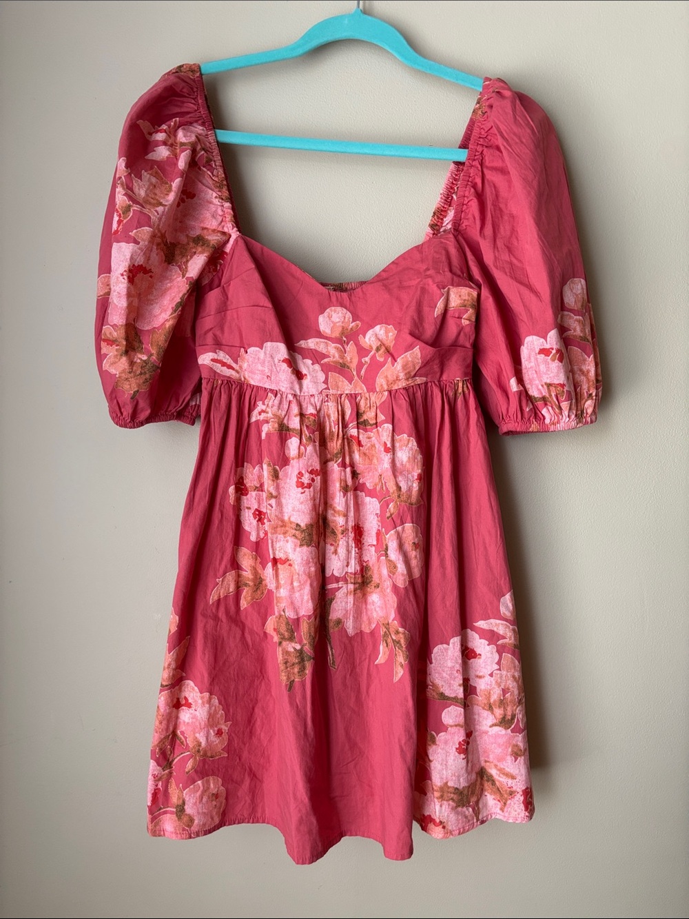 Free People Rose Pink Floral Mini Dress XS